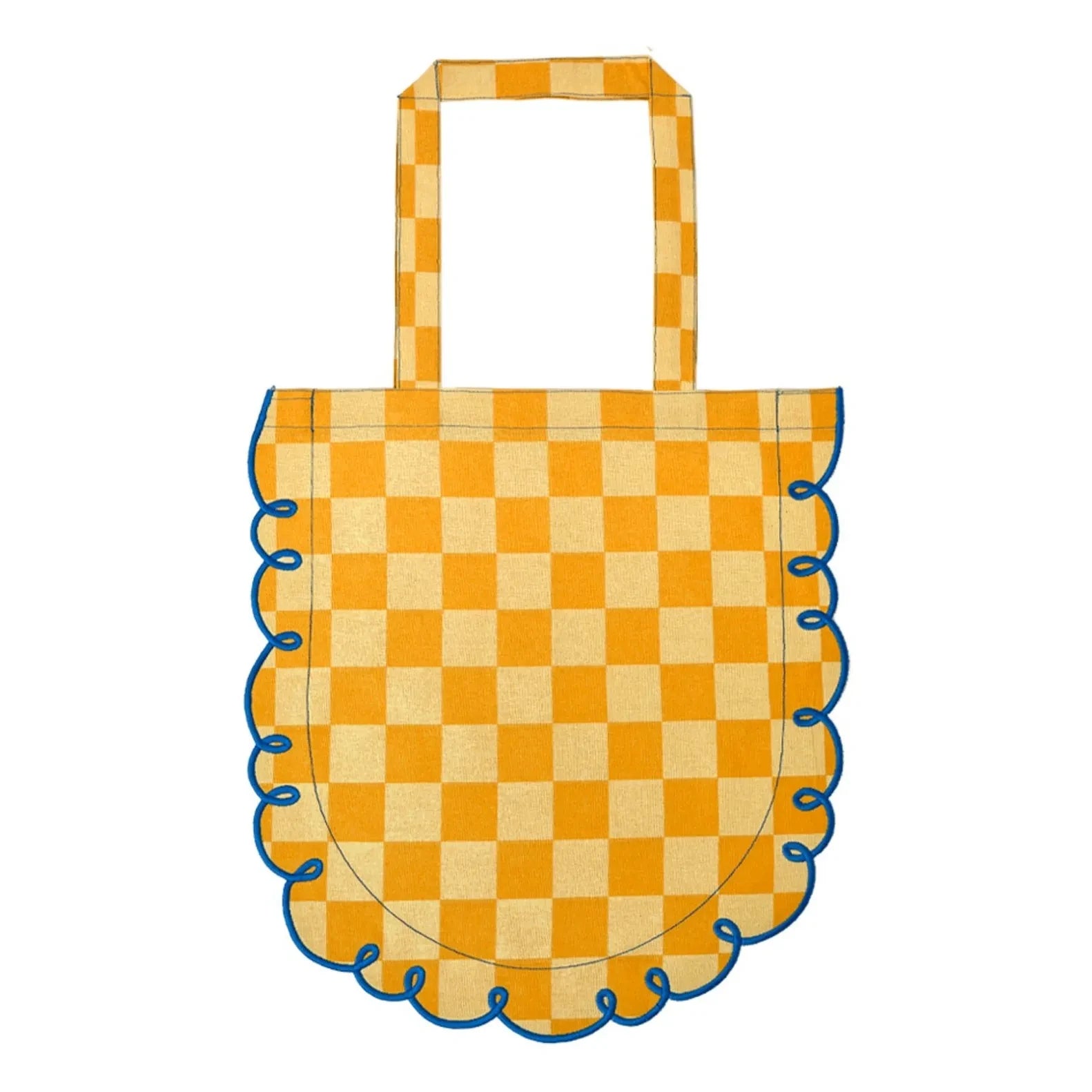 Bitossi - Dama Giallo cotton gingham tote bag | Orange