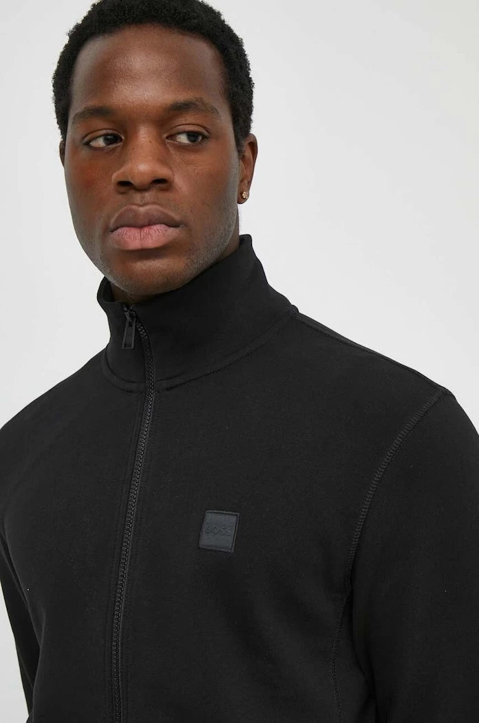 BOSS Orange pamuklu erkek fermuarlı sweatshirt Zestart