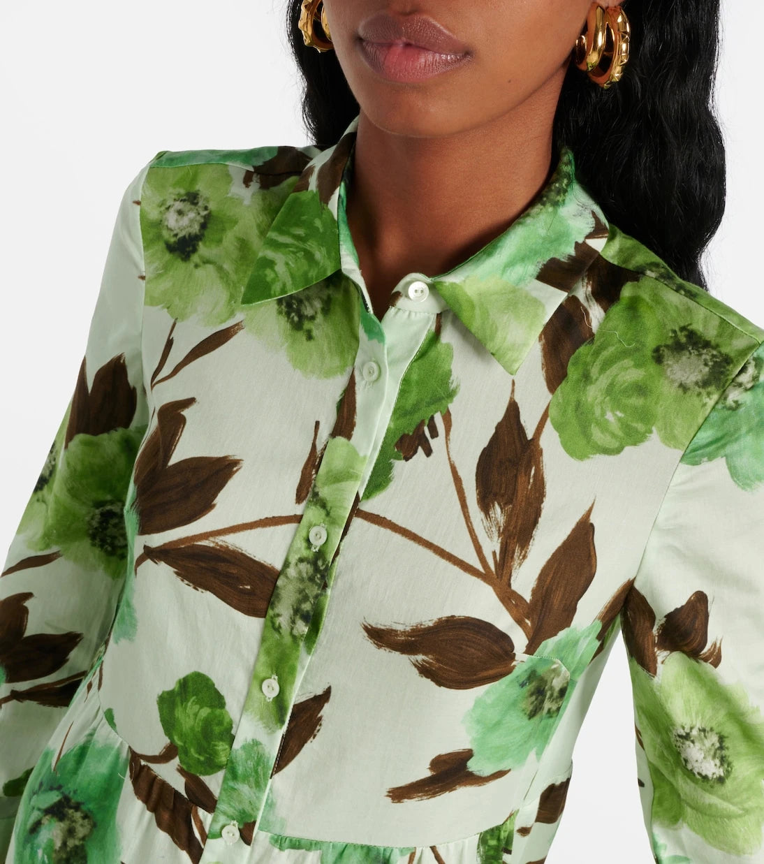 Erdem - Floral cotton shirt dress