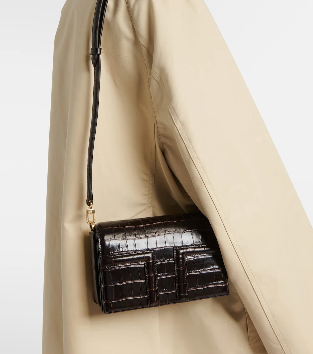 Toteme - T-Flap Mini croc-effect tote bag