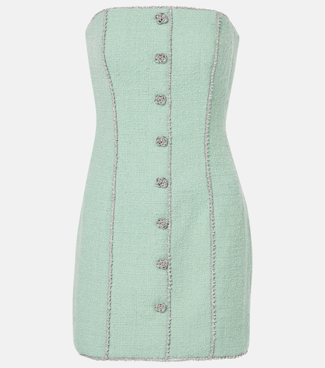 Rotate - Embellished wool-blend bouclé minidress