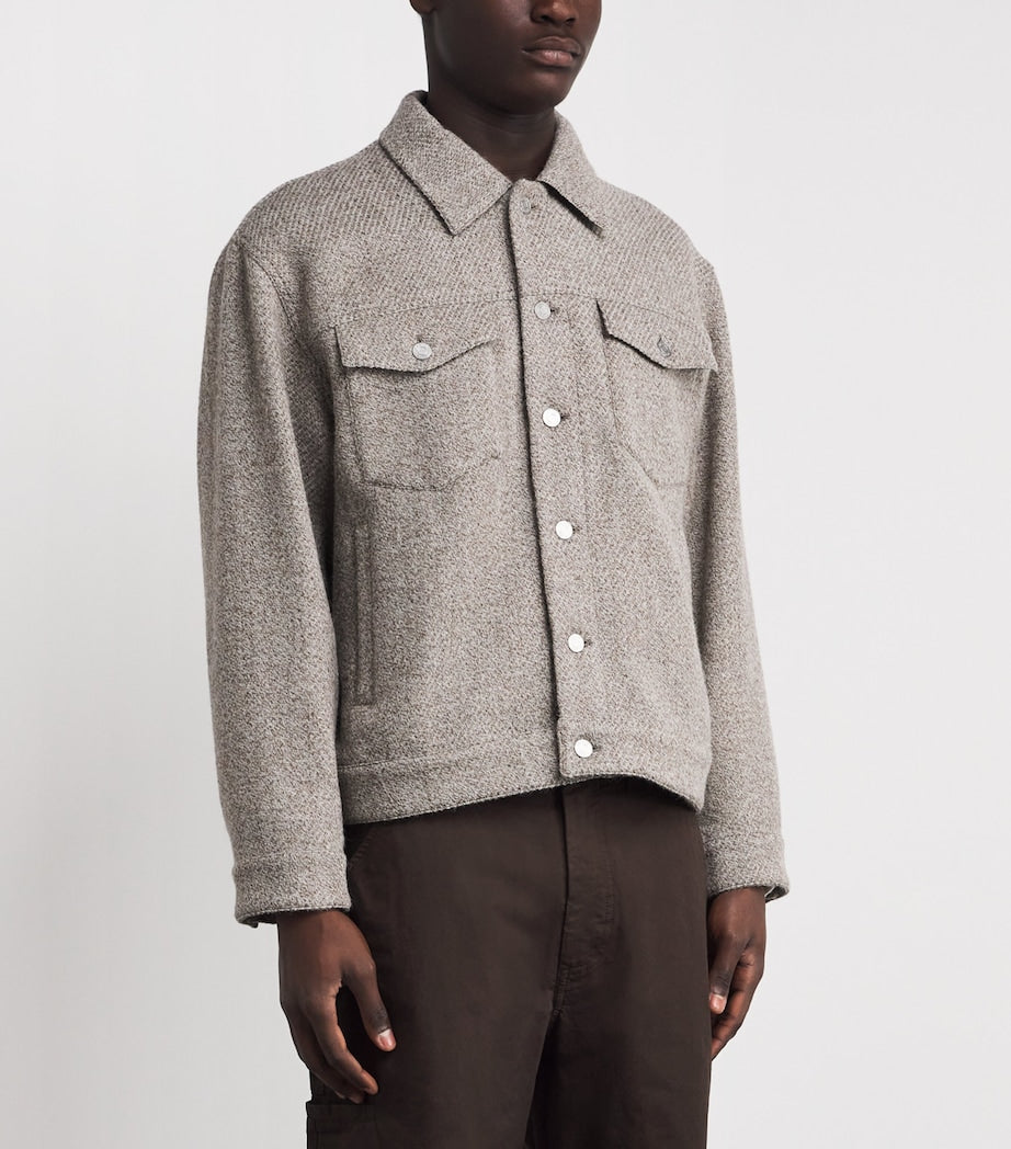 Brown Wool-Alpaca Trucker Jacket