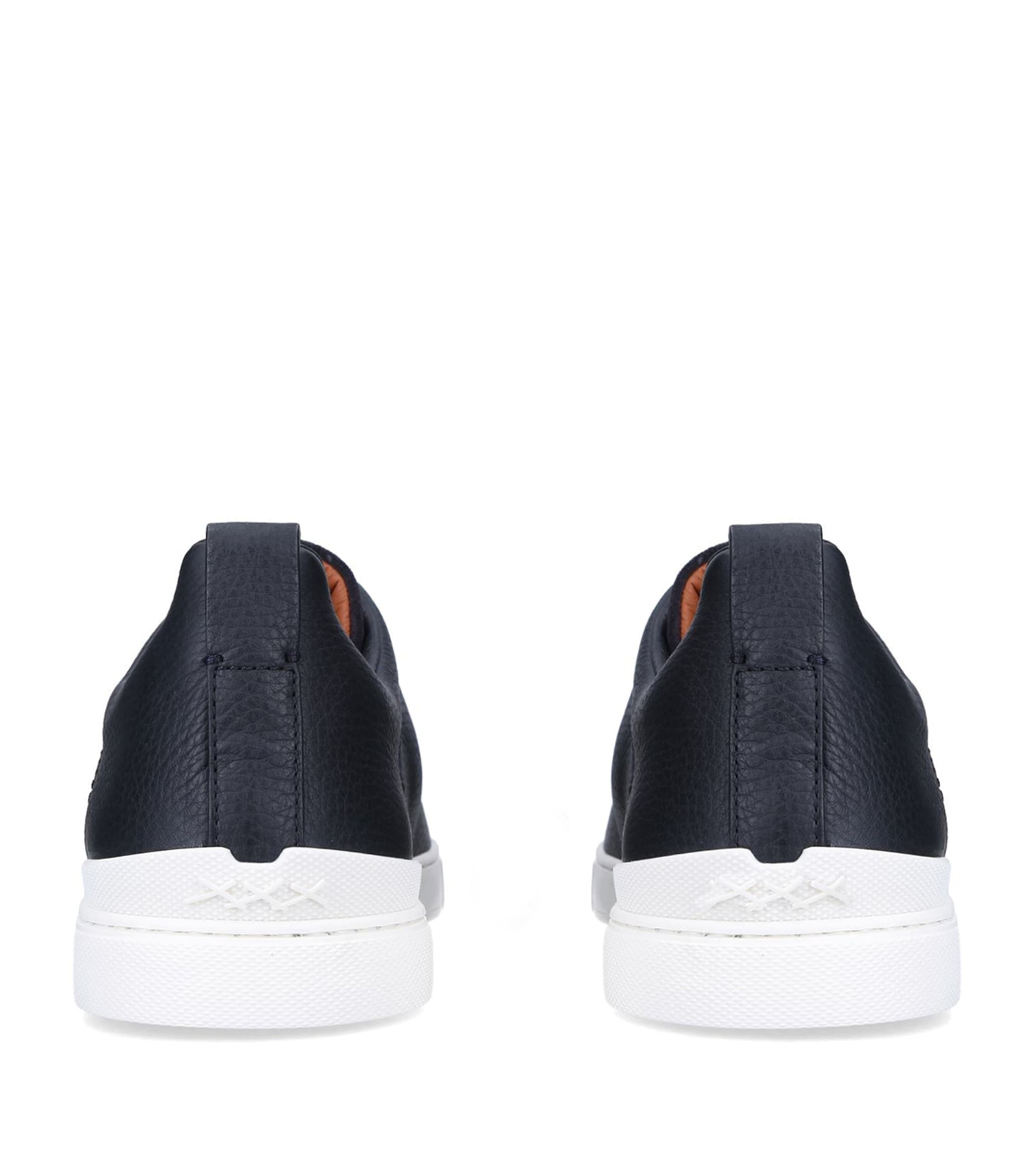 Zegna Leather Triple Stitch Sneakers