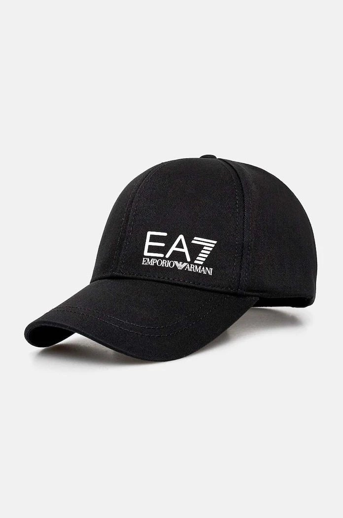 Памучна шапка с козирка EA7 Emporio Armani