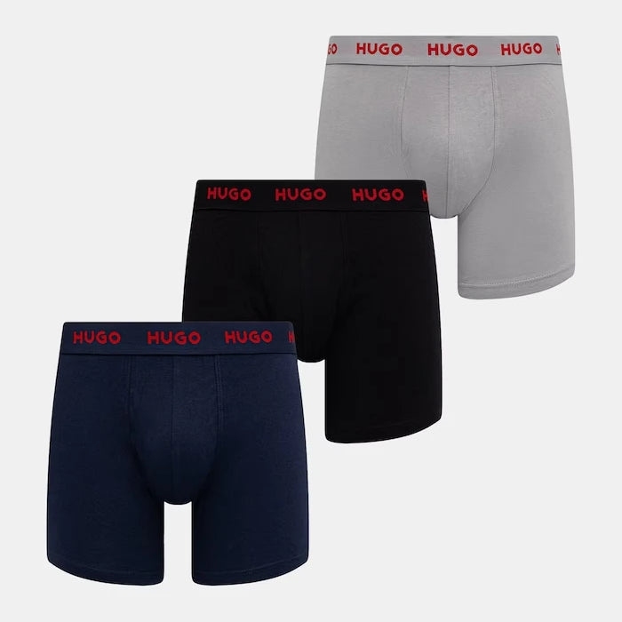 HUGO erkek pamuklu elastan boxer BOXERBR TRIPLET PACK 3'lü
