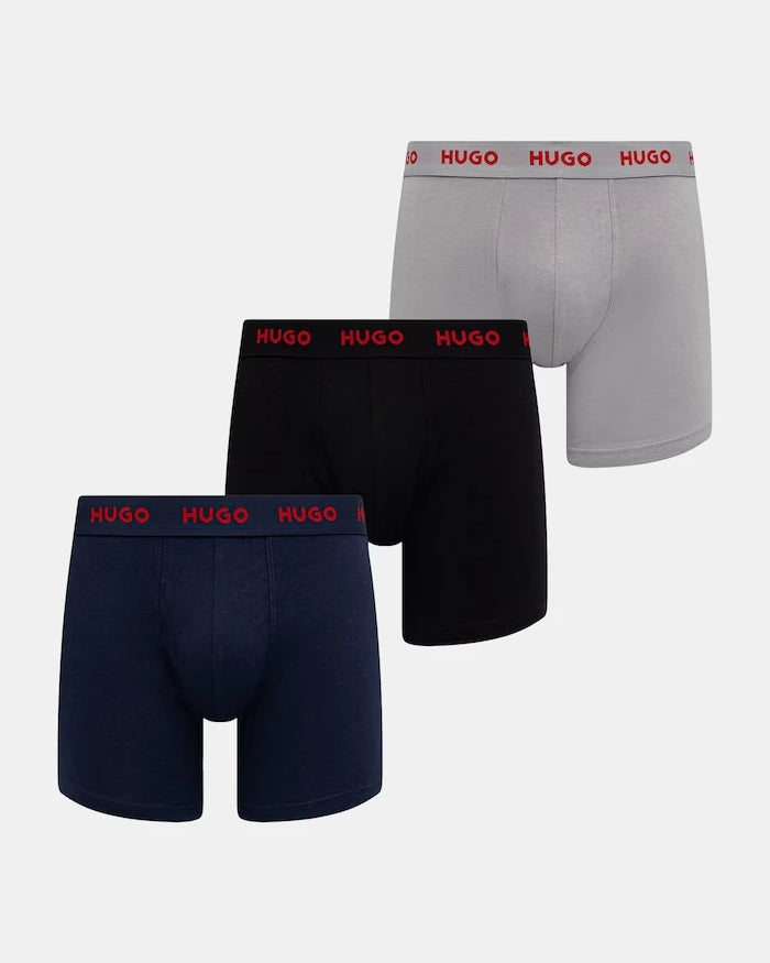 HUGO erkek pamuklu elastan boxer BOXERBR TRIPLET PACK 3'lü
