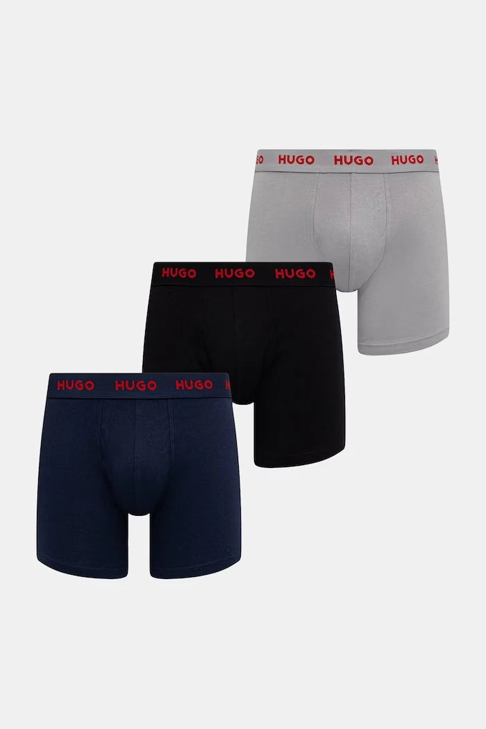 HUGO erkek pamuklu elastan boxer BOXERBR TRIPLET PACK 3'lü