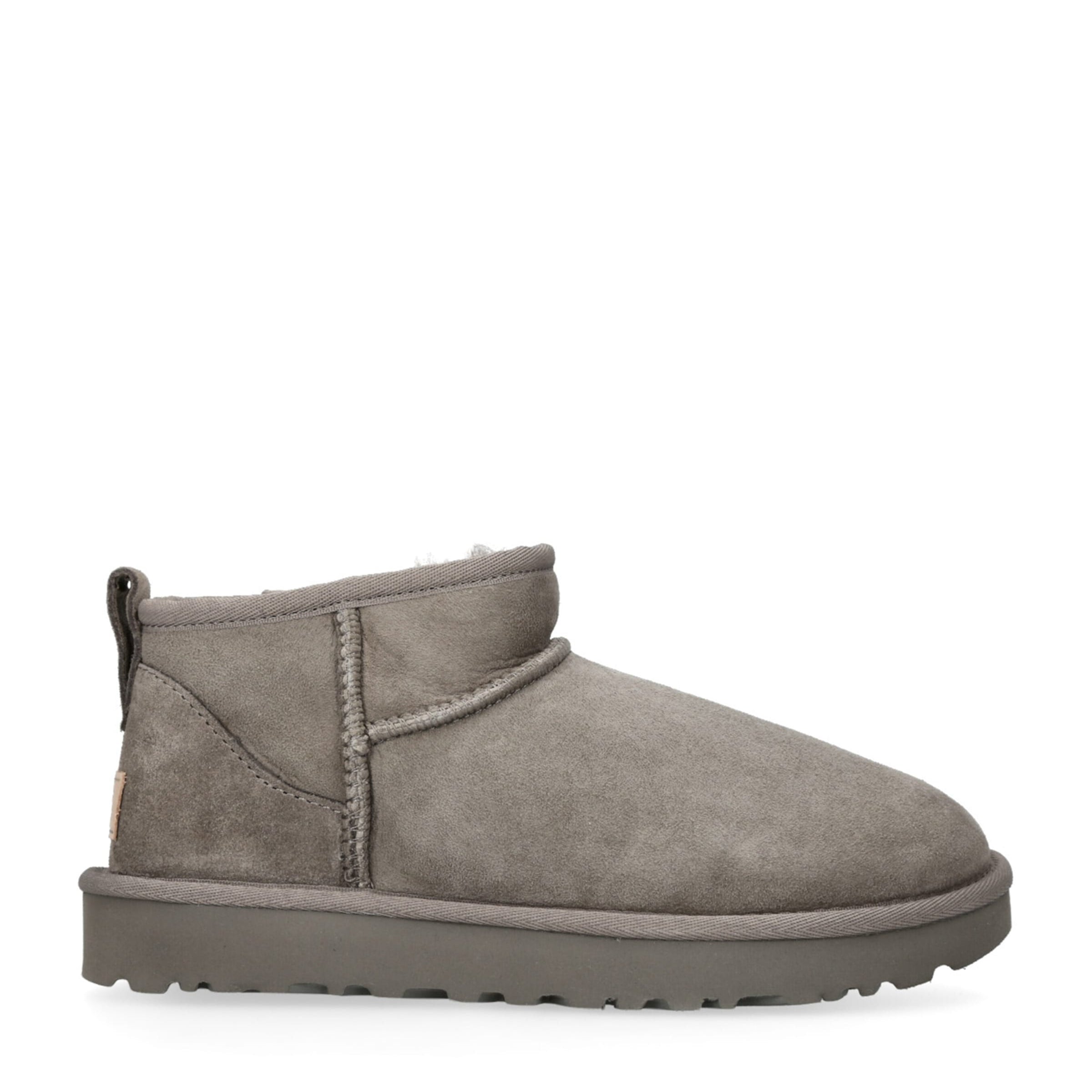 Grey Suede Classic Ultra Mini Boots