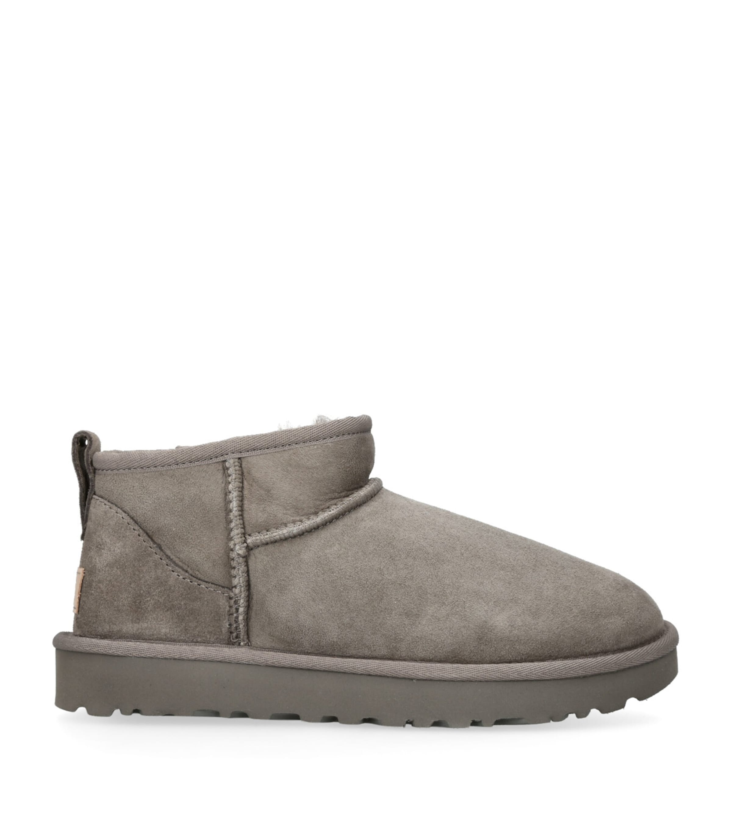 Grey Suede Classic Ultra Mini Boots
