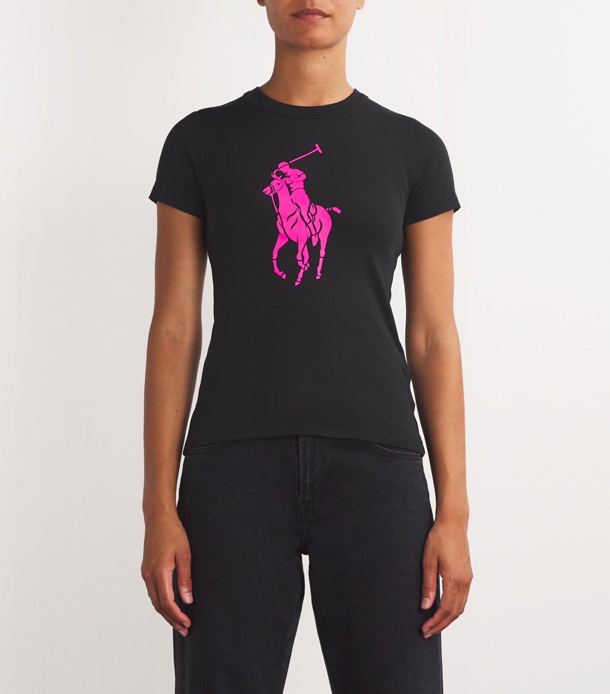 Polo Ralph Lauren Black Cotton Polo Pony T-Shirt