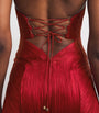 Red Silk Plissé Noor Gown