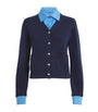 Blue Wool Shirt-Style Cardigan