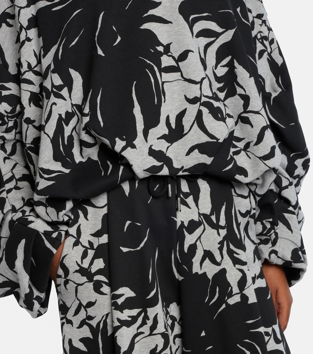 Dries Van Noten - Draped floral cotton jersey sweatshirt