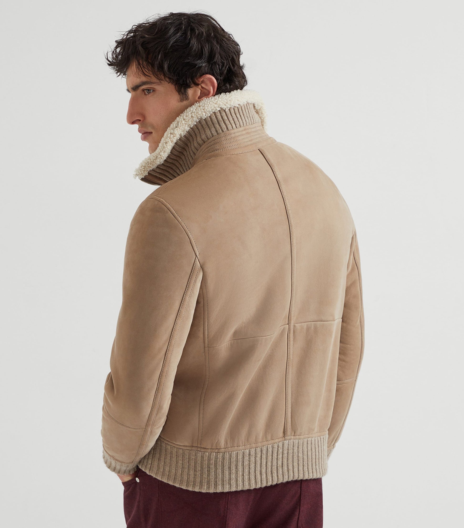 Cashmere-Trim Shearling Jacket