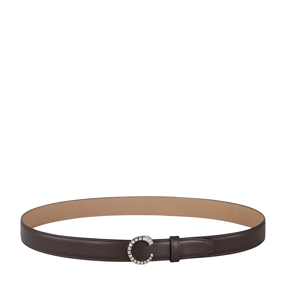 Brown Leather Panthère de Cartier Belt (85cm)