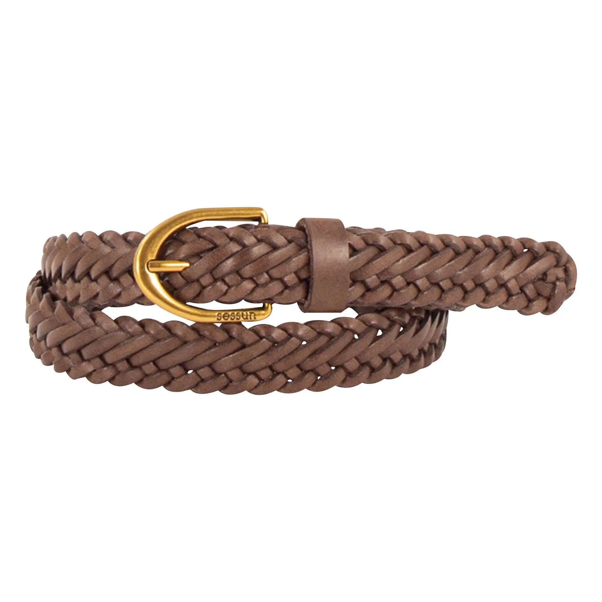Sessùn - Bonito Braided Leather Belt | Coffee