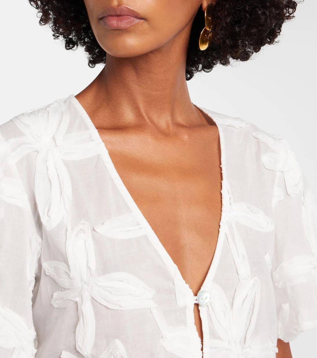 Farm Rio - Coast Shell cotton crop top
