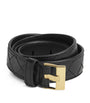 Bottega Veneta Black Leather Intreccio Watch Belt
