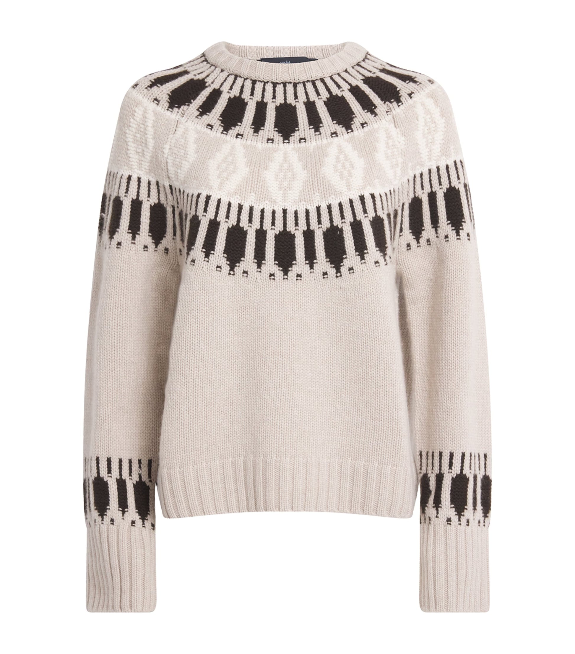 arch 4 Beige Cashmere Fair Isle Jackson Sweater