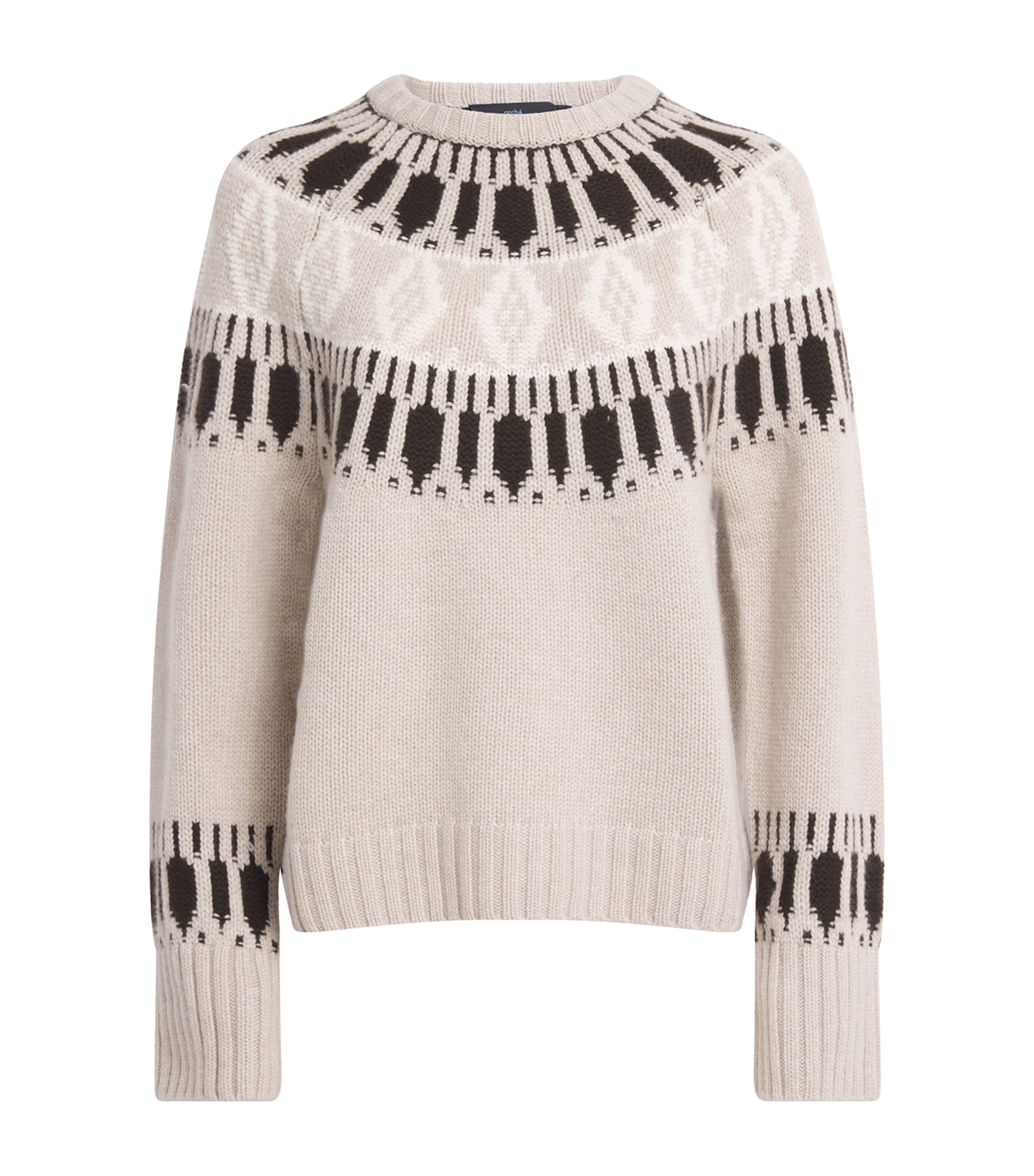 arch 4 Beige Cashmere Fair Isle Jackson Sweater