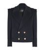 Navy Virgin Wool-Cashmere Reefer Jacket