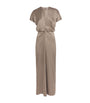 Toteme Beige Satin Slouch-Waist Midi Dress