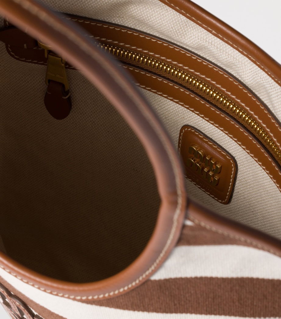 Miu Miu Brown Canvas-Leather Ivy Tote Bag