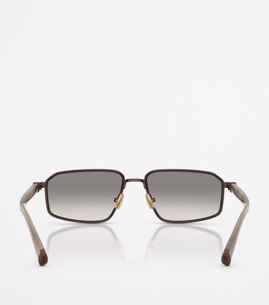 Brunello Cucinelli Titanium Rectangle Jarama Sunglasses