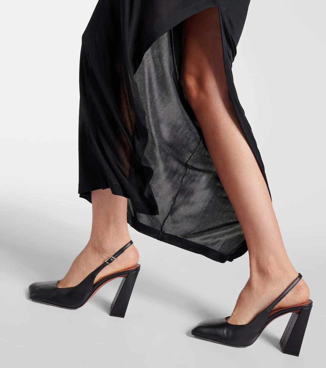 Amina Muaddi - Charlotte 95 leather slingback pumps