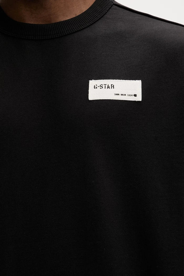 G-Star düz erkek pamuklu sweatshirt HB badge r sw