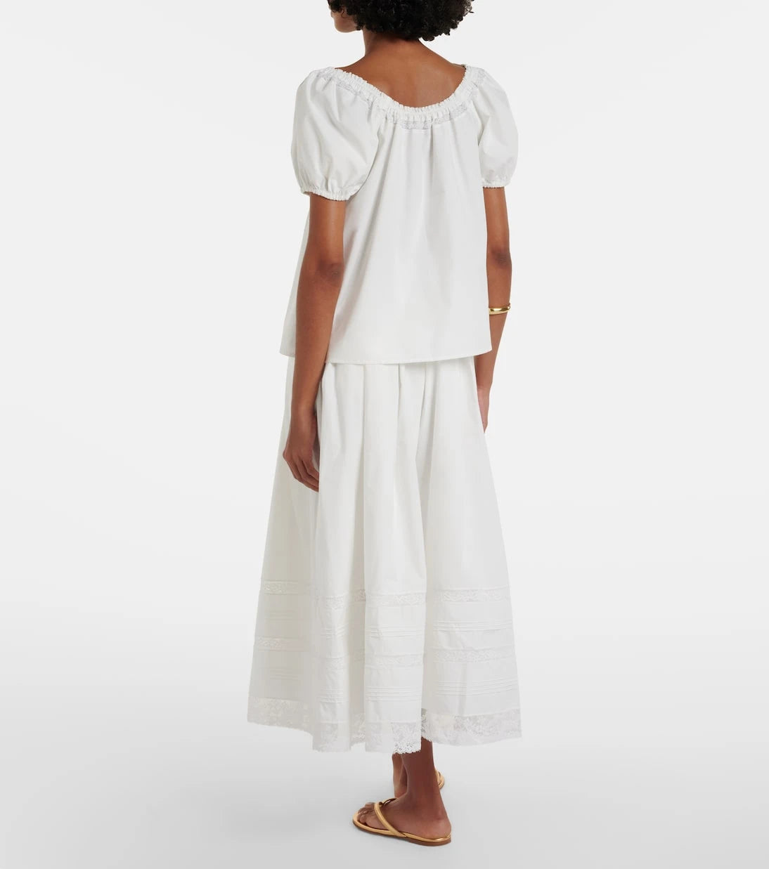 Faithfull - Lyon lace-trimmed cotton maxi skirt