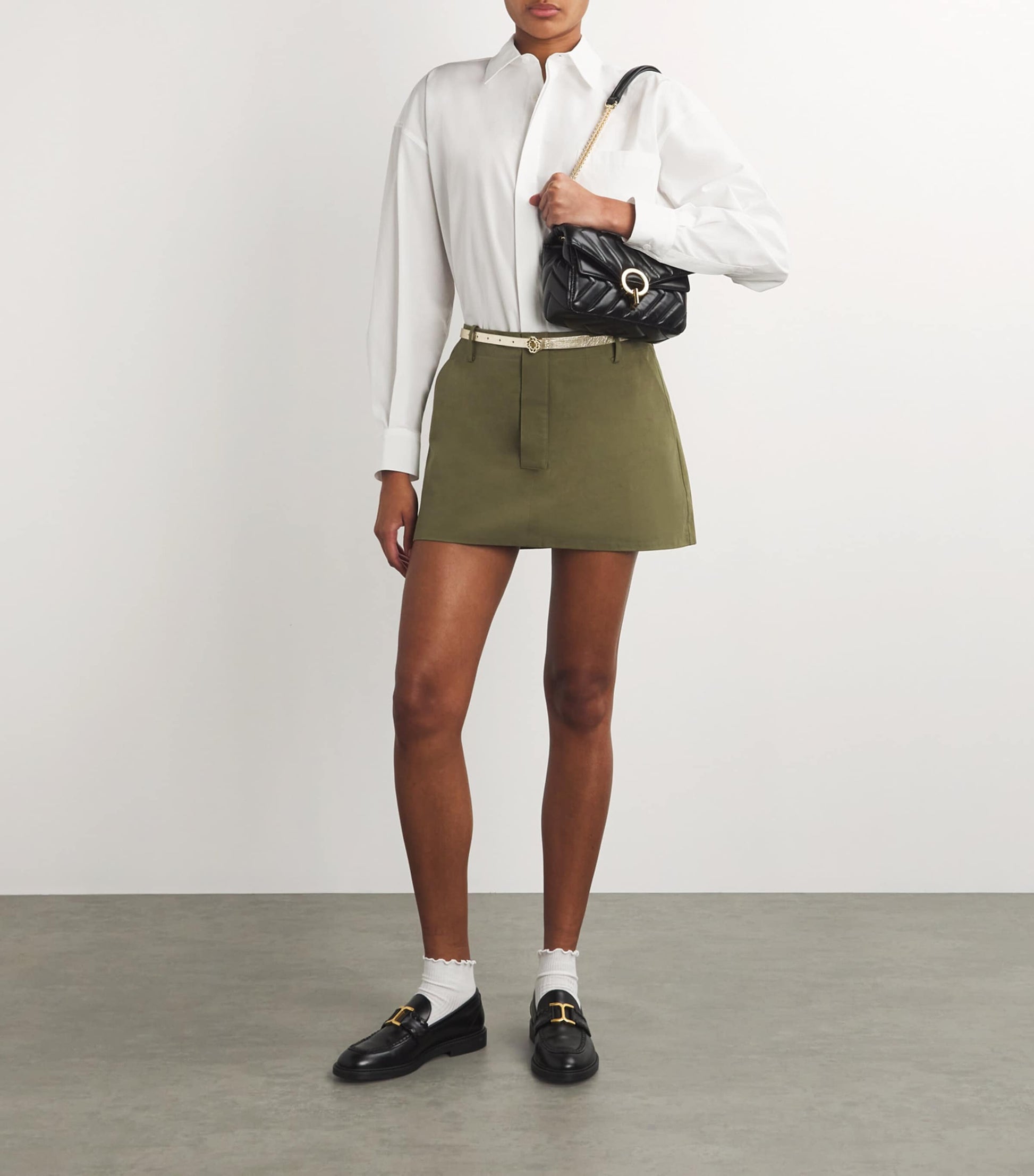 Gold Leather Clover Belt