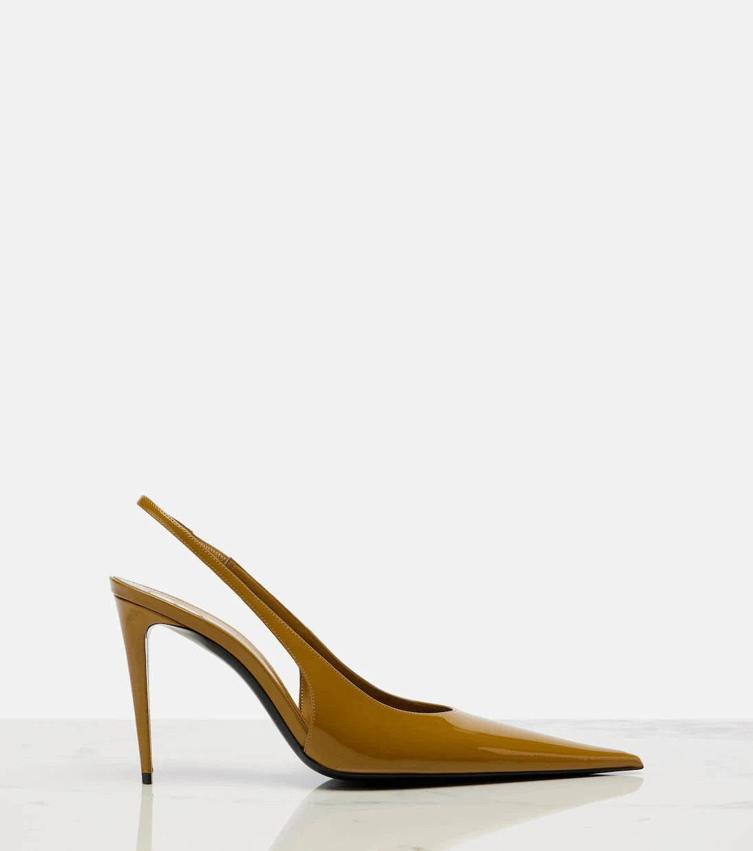 Saint Laurent - Guermantes patent leather slingback pumps