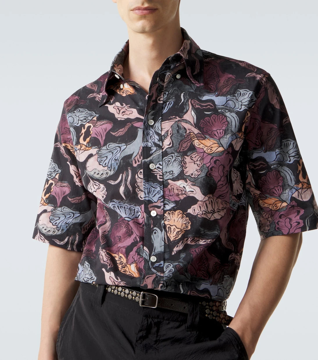 Lemaire - Floral cotton bowling shirt