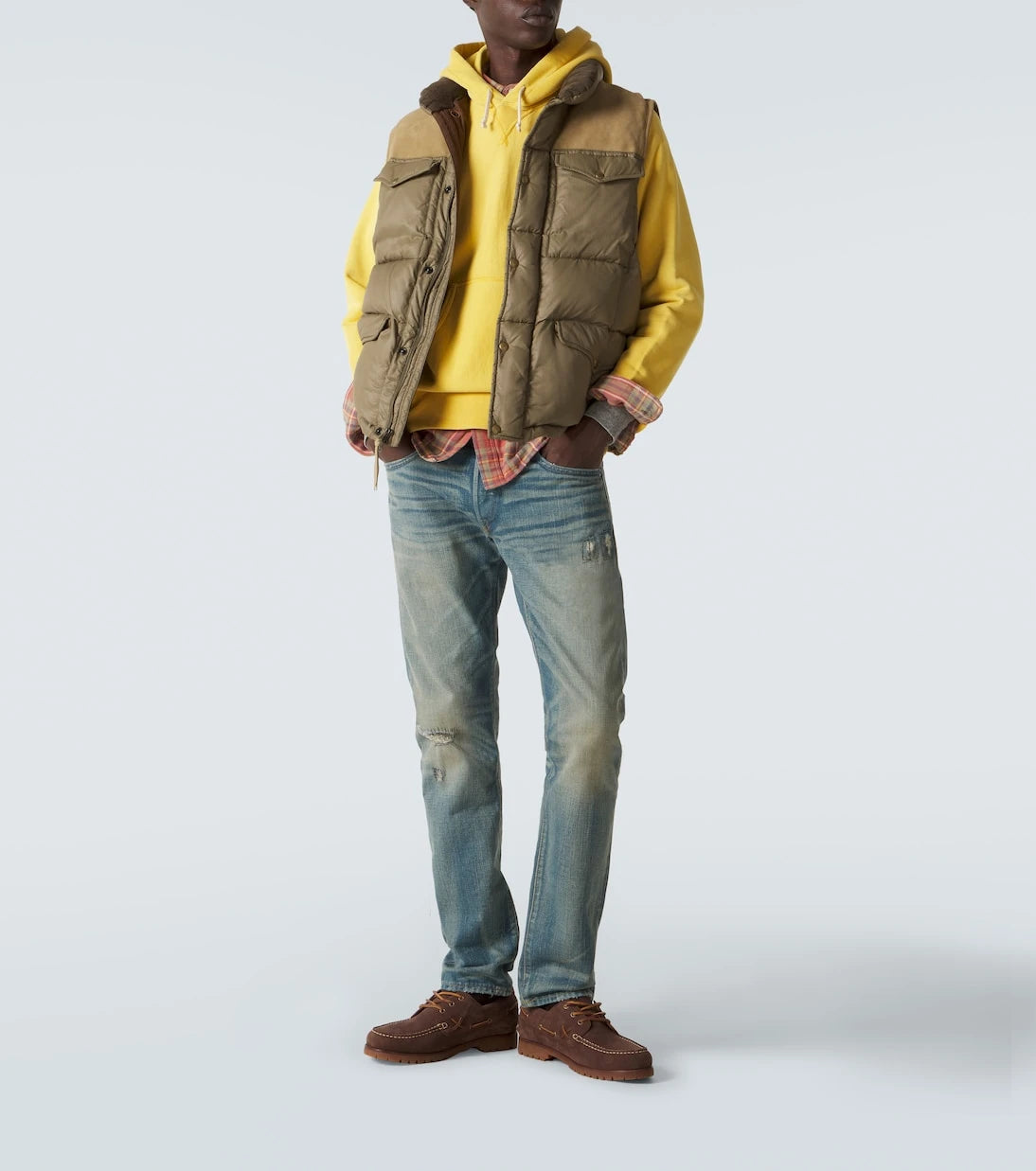 RRL - سويت شيرت بغطاء رأس من القطن المبطّن