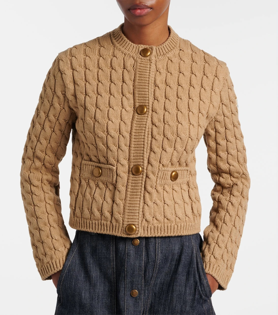 Moncler - Cable-knit cotton-blend cardigan