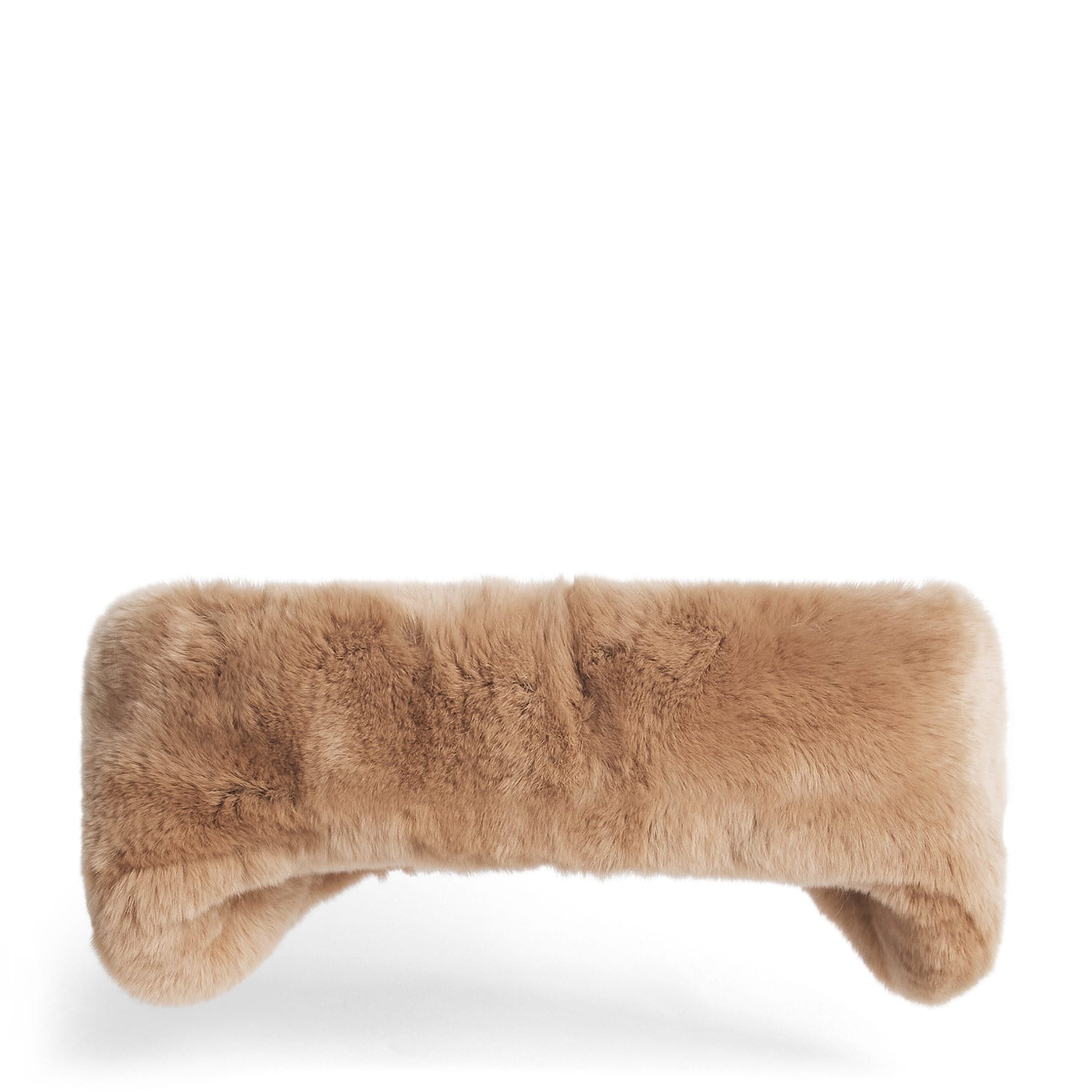 Yves Salomon Beige Rex Rabbit Headband