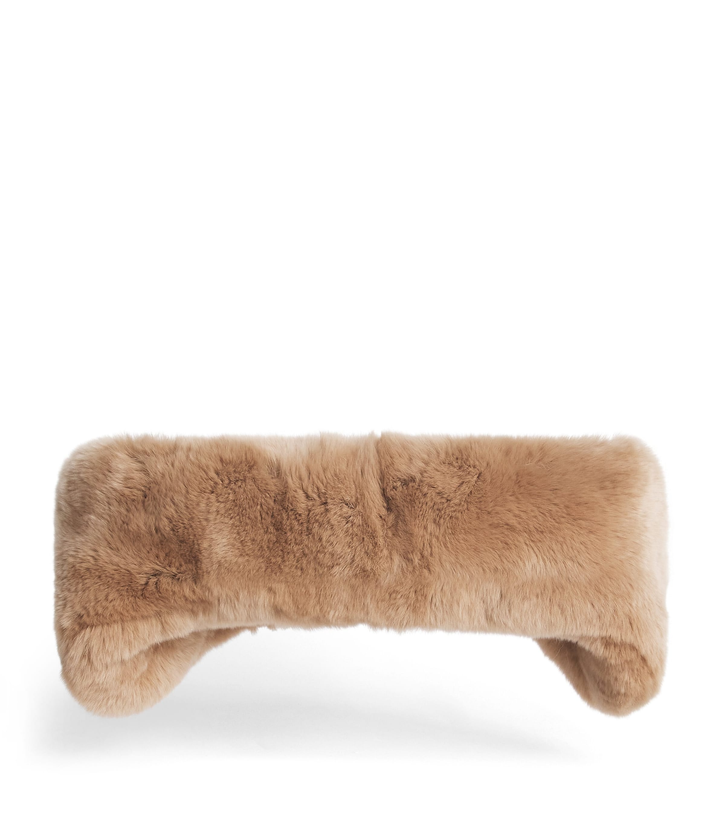 Yves Salomon Beige Rex Rabbit Headband