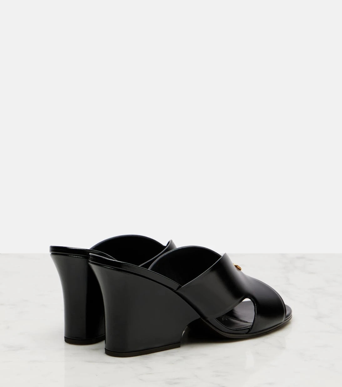 Loro Piana - Vera 80 leather wedge mules
