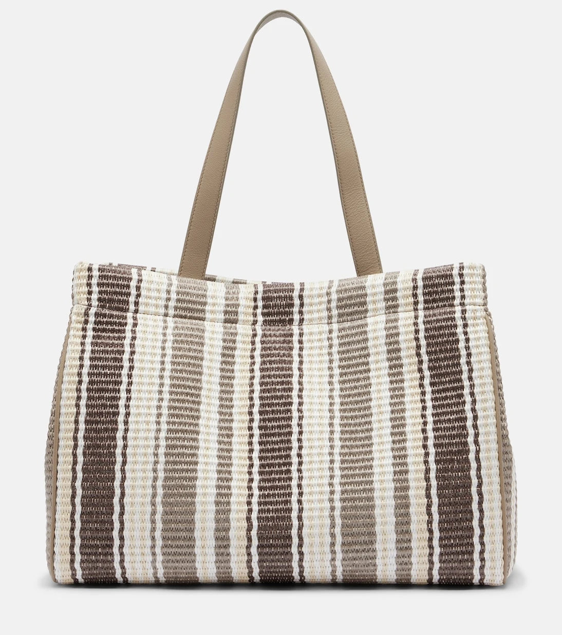 Brunello Cucinelli - Monili Medium striped raffia tote bag