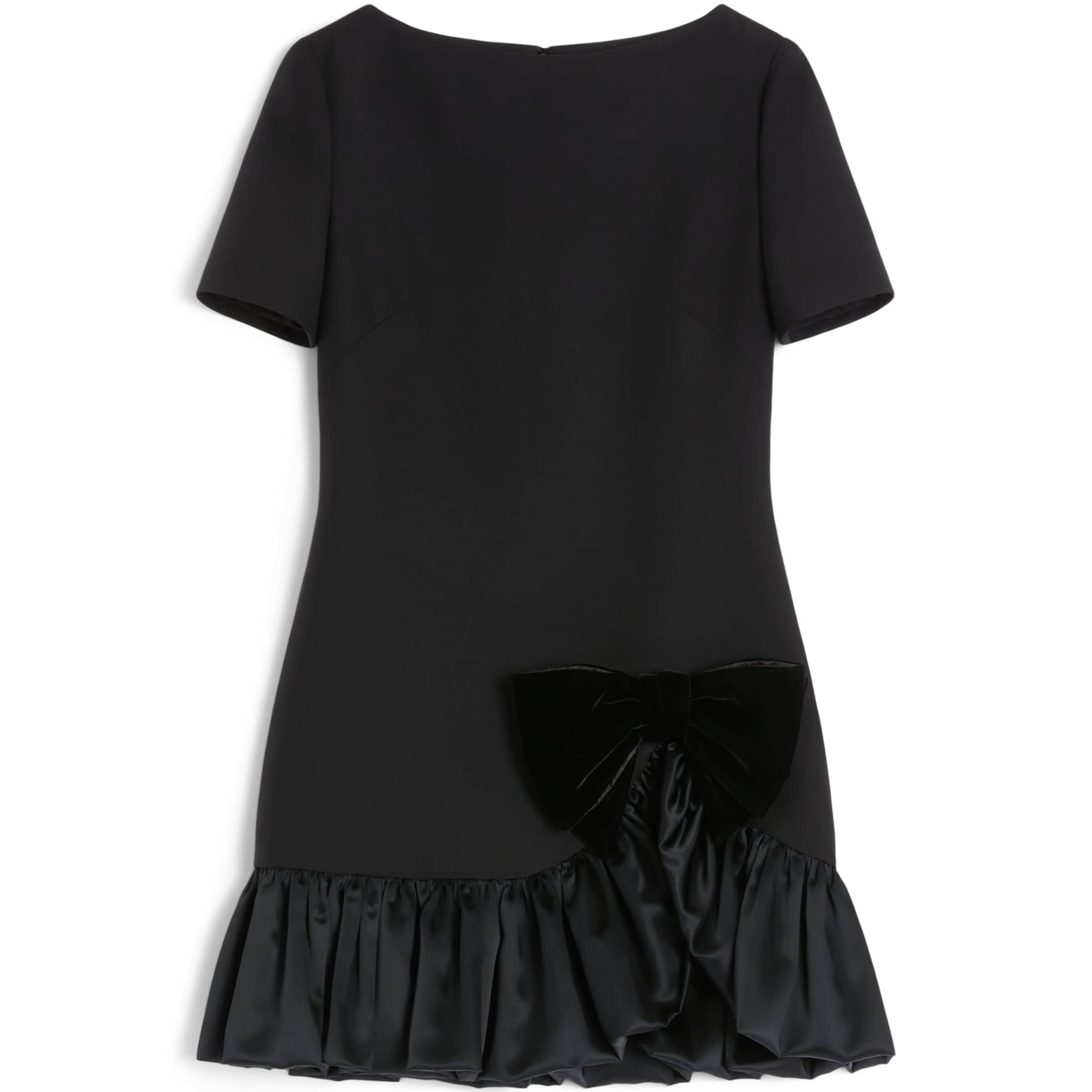 Valentino Black Wool-Silk Mini Dress