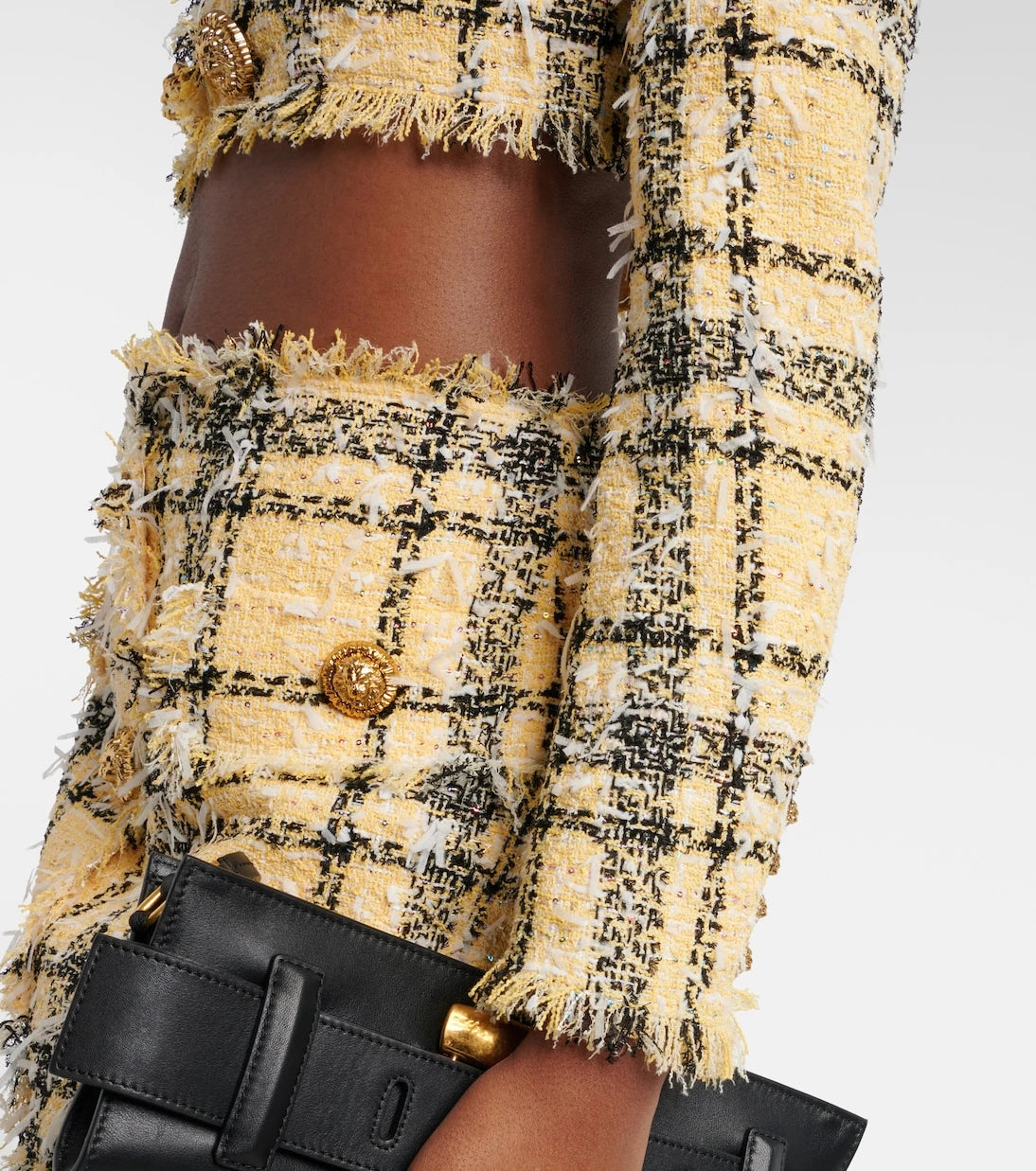 Balmain - Cropped sequined tweed jacket