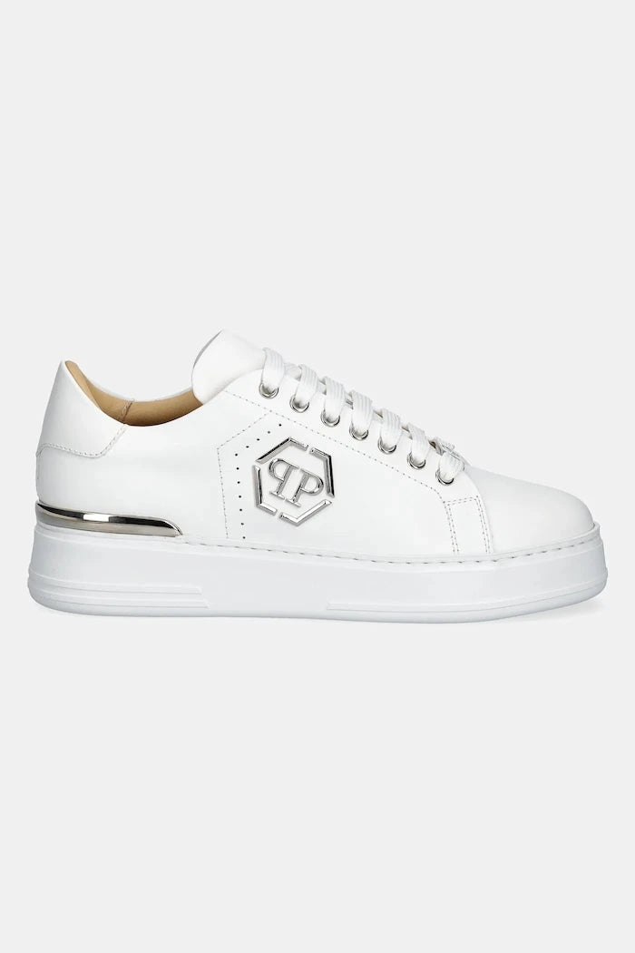 Кожени маратонки Philipp Plein Nappa Lo-Top Hexagon