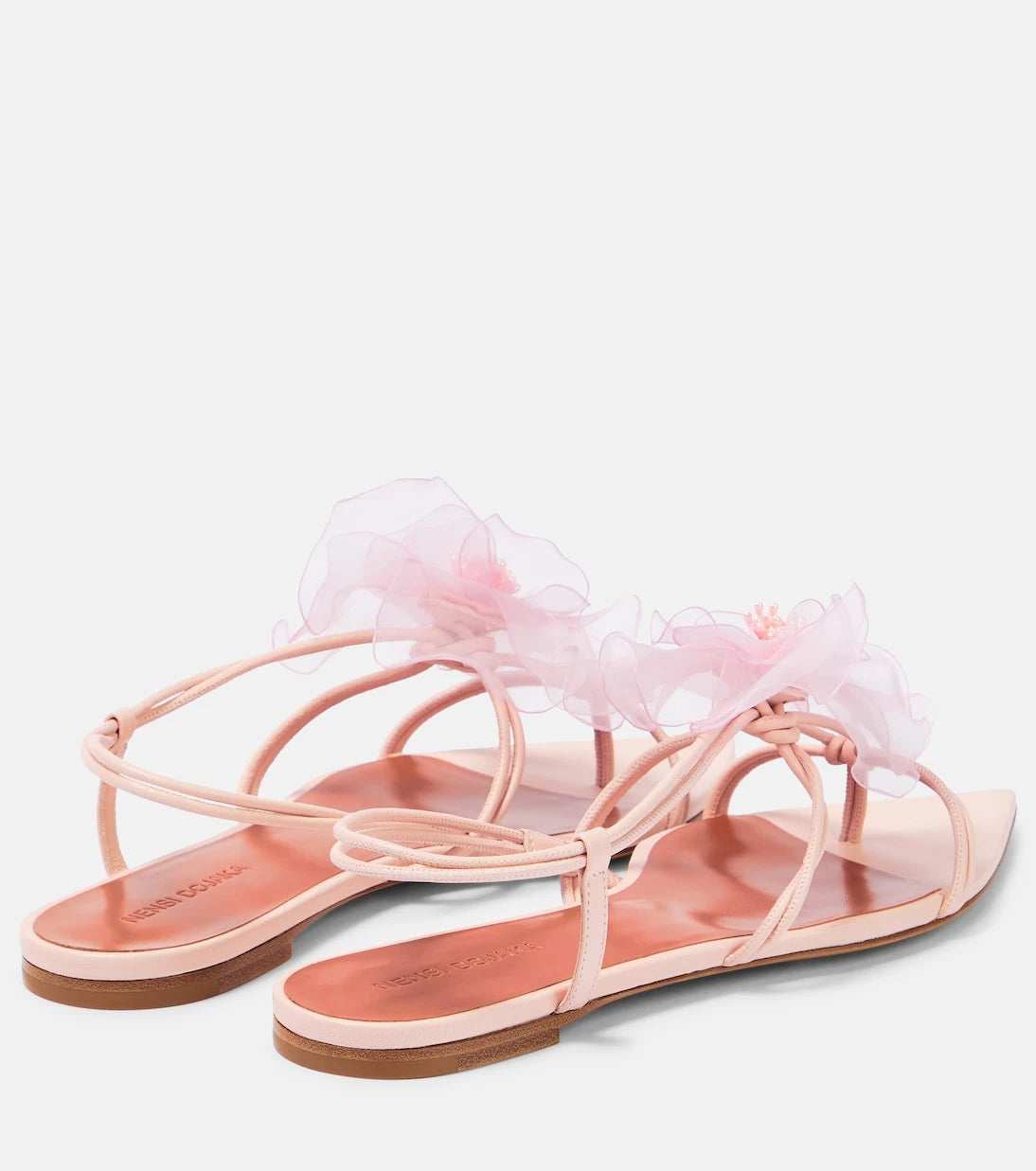 Nensi Dojaka - Appliqué leather thong sandals