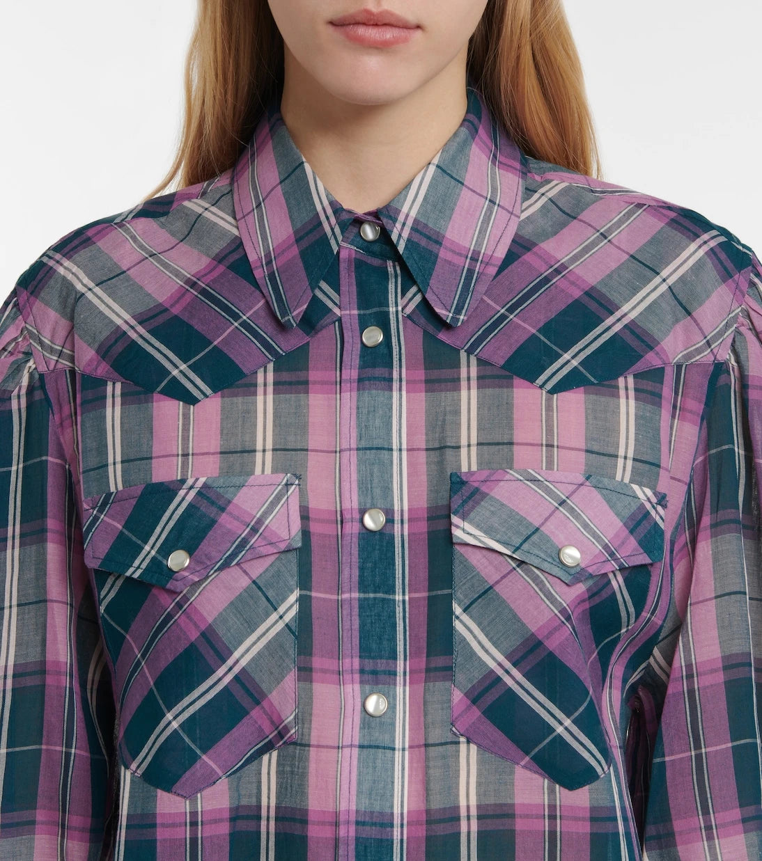 Marant Etoile - Britany checked cotton shirt dress