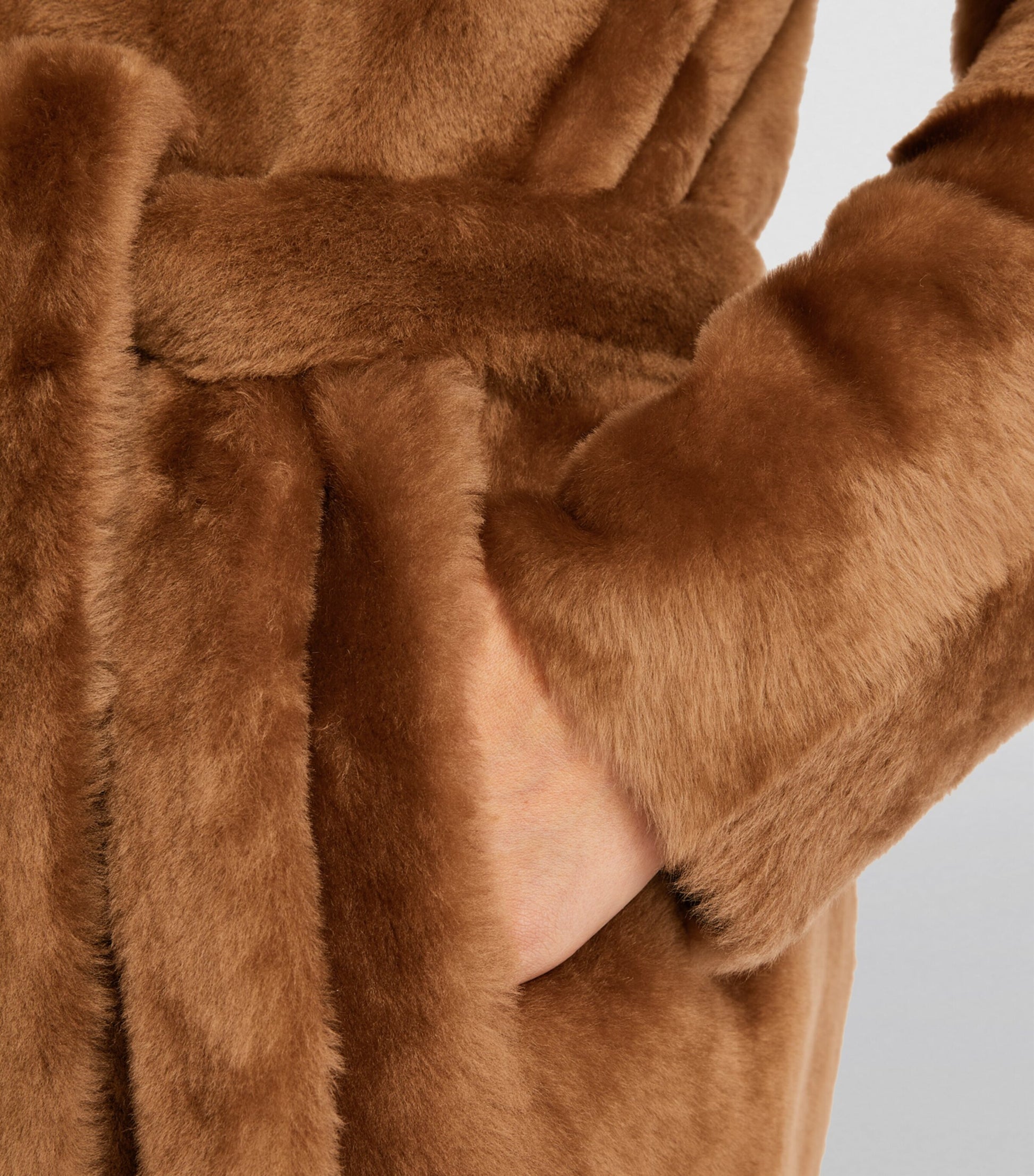 Yves Salomon Beige Lamb Fur Reversible Wrap Coat