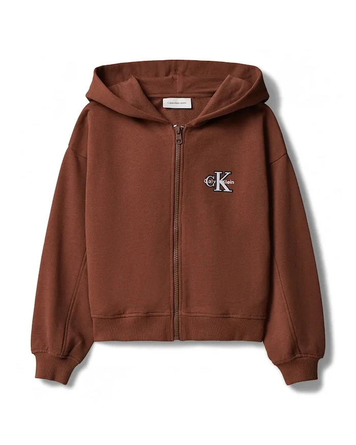Calvin Klein Jeans çocuk pamuklu kapüşonlu sweatshirt