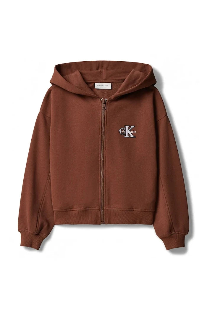Calvin Klein Jeans çocuk pamuklu kapüşonlu sweatshirt