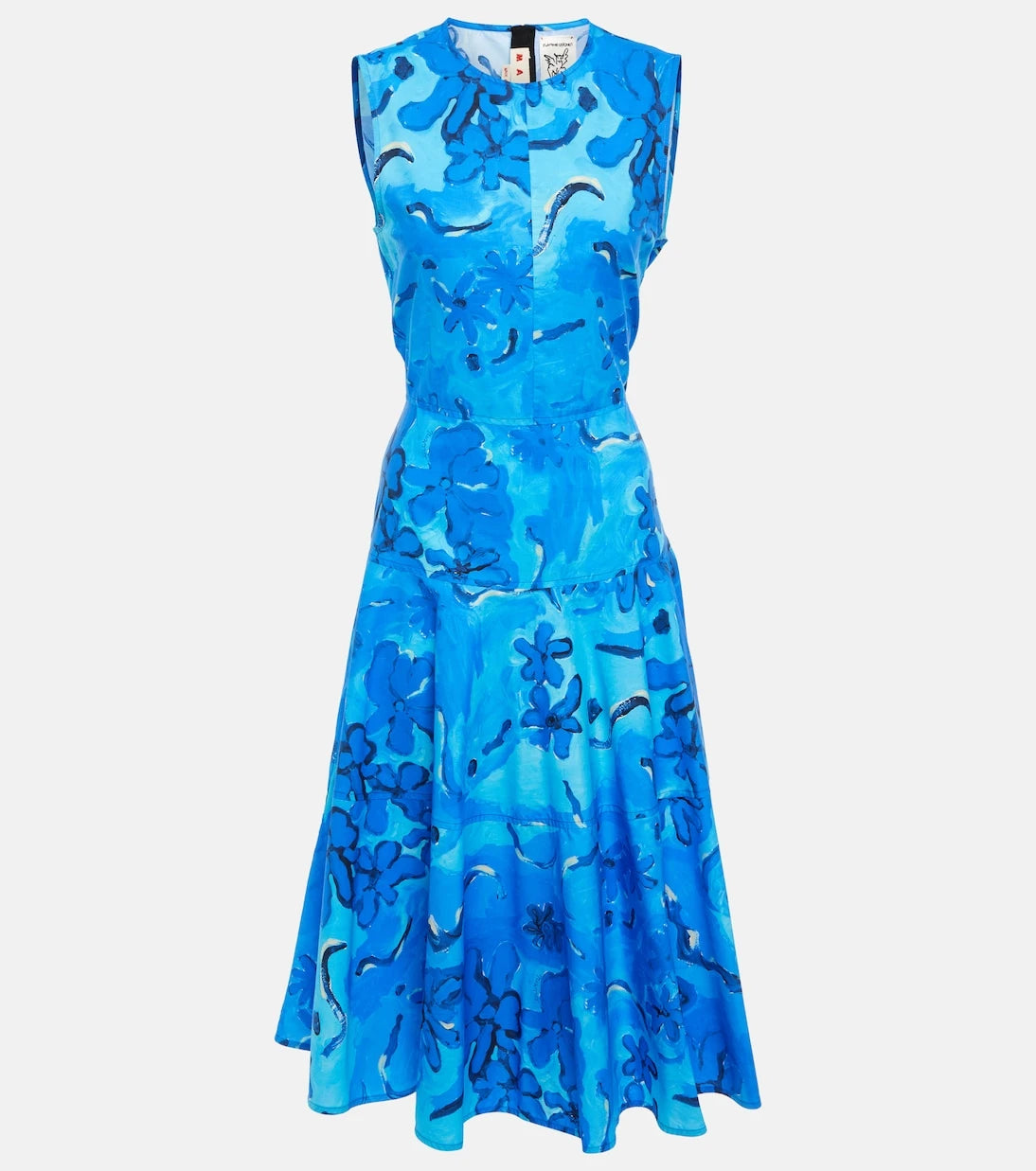 Marni - Printed cotton midi dress