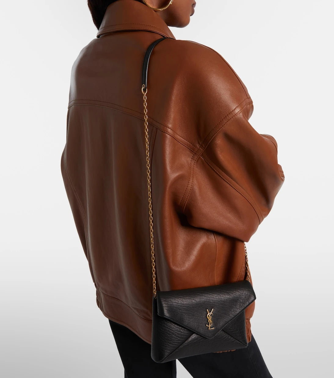 Saint Laurent - Cassandre Small leather clutch